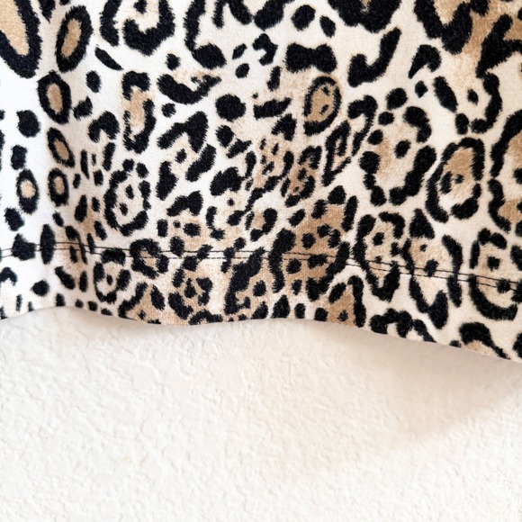 Chicos Leopard Print Tunic Top Womens Size 3 XL Brown Animal Print 3/4 Sleeve - Picture 5 of 9